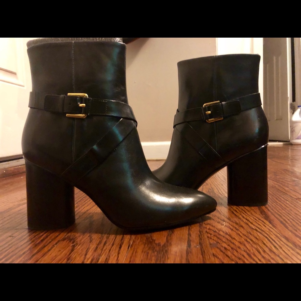 Never Worn Leather Black booties from Nine West